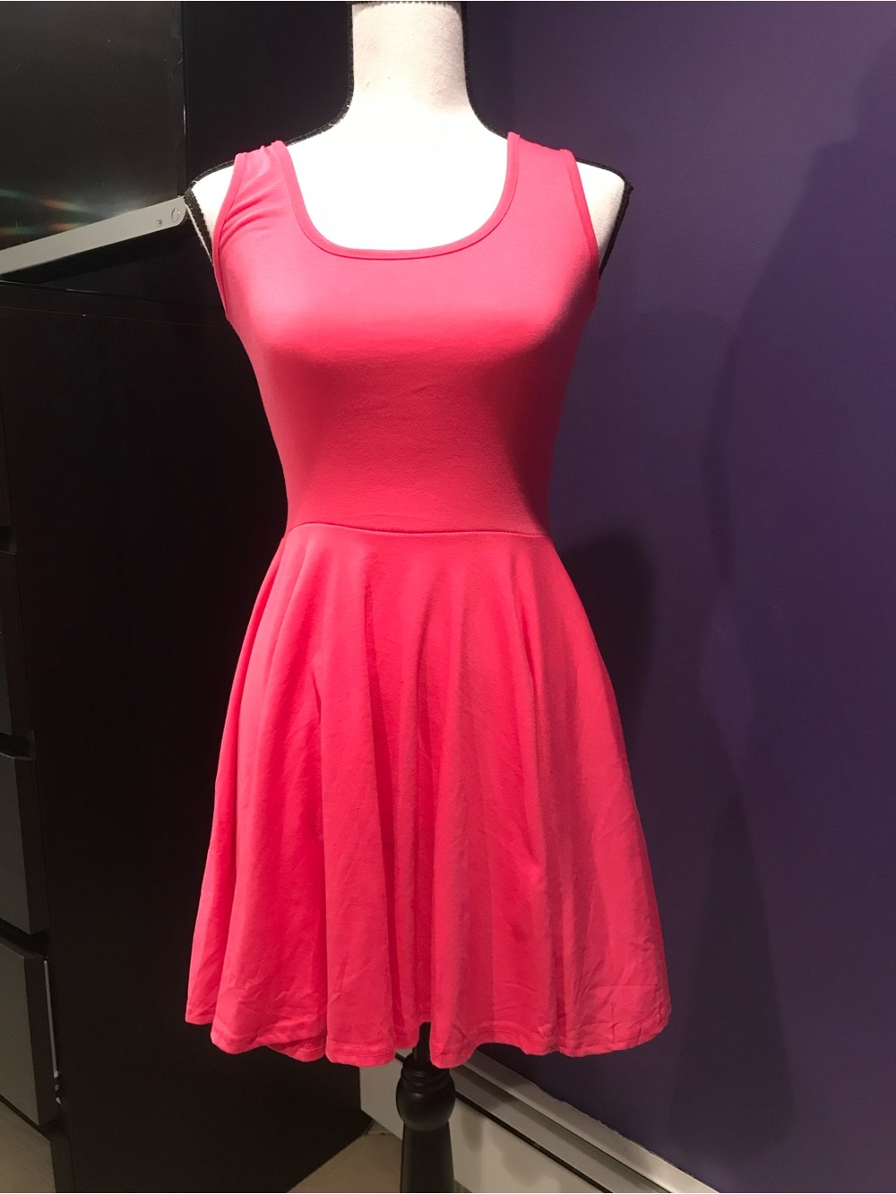 Women's Pink Sleeveless Fit-and-Flare Dress